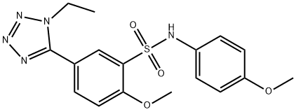 5-(1-ethyl-1H-tetraazol-5-yl)-2-methoxy-N-(4-methoxyphenyl)benzenesulfonamide 结构式