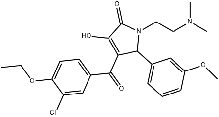 4-(3-chloro-4-ethoxybenzoyl)-1-[2-(dimethylamino)ethyl]-3-hydroxy-5-(3-methoxyphenyl)-1,5-dihydro-2H-pyrrol-2-one 结构式