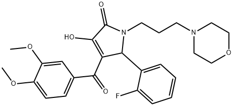 4-(3,4-dimethoxybenzoyl)-5-(2-fluorophenyl)-3-hydroxy-1-[3-(4-morpholinyl)propyl]-1,5-dihydro-2H-pyrrol-2-one 结构式