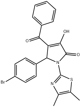 4-benzoyl-5-(4-bromophenyl)-1-(4,5-dimethyl-1,3-thiazol-2-yl)-3-hydroxy-1,5-dihydro-2H-pyrrol-2-one 结构式