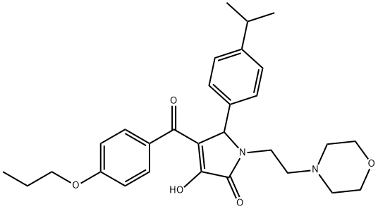 3-hydroxy-5-(4-isopropylphenyl)-1-[2-(4-morpholinyl)ethyl]-4-(4-propoxybenzoyl)-1,5-dihydro-2H-pyrrol-2-one 结构式