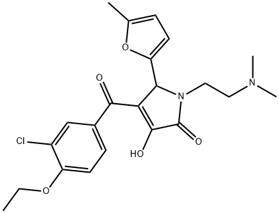 4-(3-chloro-4-ethoxybenzoyl)-1-[2-(dimethylamino)ethyl]-3-hydroxy-5-(5-methyl-2-furyl)-1,5-dihydro-2H-pyrrol-2-one 结构式