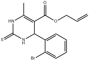 allyl 4-(2-bromophenyl)-6-methyl-2-thioxo-1,2,3,4-tetrahydropyrimidine-5-carboxylate 结构式