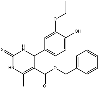 benzyl 4-(3-ethoxy-4-hydroxyphenyl)-6-methyl-2-thioxo-1,2,3,4-tetrahydro-5-pyrimidinecarboxylate 结构式