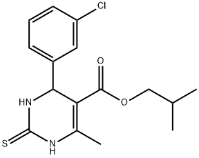 isobutyl 4-(3-chlorophenyl)-6-methyl-2-thioxo-1,2,3,4-tetrahydropyrimidine-5-carboxylate 结构式