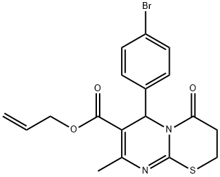 allyl 6-(4-bromophenyl)-8-methyl-4-oxo-3,4-dihydro-2H,6H-pyrimido[2,1-b][1,3]thiazine-7-carboxylate 结构式