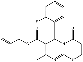 allyl 6-(2-fluorophenyl)-8-methyl-4-oxo-3,4-dihydro-2H,6H-pyrimido[2,1-b][1,3]thiazine-7-carboxylate 结构式