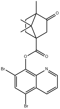 5,7-dibromo-8-quinolinyl 4,7,7-trimethyl-3-oxobicyclo[2.2.1]heptane-1-carboxylate 结构式