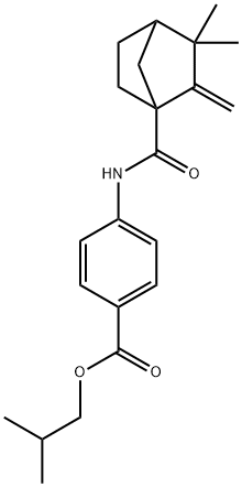 isobutyl4-{[(3,3-dimethyl-2-methylenebicyclo[2.2.1]hept-1-yl)carbonyl]amino}benzoate 结构式