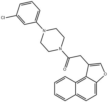1-(3-chlorophenyl)-4-(naphtho[2,1-b]furan-1-ylacetyl)piperazine 结构式