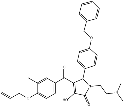 4-[4-(allyloxy)-3-methylbenzoyl]-5-[4-(benzyloxy)phenyl]-1-[2-(dimethylamino)ethyl]-3-hydroxy-1,5-dihydro-2H-pyrrol-2-one 结构式