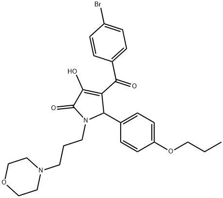 4-(4-bromobenzoyl)-3-hydroxy-1-[3-(4-morpholinyl)propyl]-5-(4-propoxyphenyl)-1,5-dihydro-2H-pyrrol-2-one 结构式