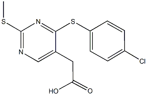 [4-[(4-chlorophenyl)sulfanyl]-2-(methylsulfanyl)-5-pyrimidinyl]acetic acid 结构式