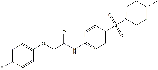 2-(4-fluorophenoxy)-N-{4-[(4-methyl-1-piperidinyl)sulfonyl]phenyl}propanamide 结构式