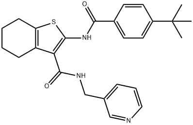 2-[(4-tert-butylbenzoyl)amino]-N-(3-pyridinylmethyl)-4,5,6,7-tetrahydro-1-benzothiophene-3-carboxamide 结构式