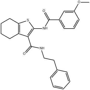 2-[(3-methoxybenzoyl)amino]-N-(2-phenylethyl)-4,5,6,7-tetrahydro-1-benzothiophene-3-carboxamide 结构式