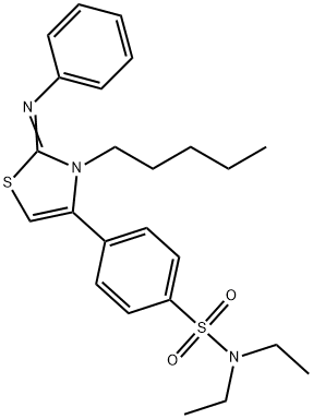 N,N-diethyl-4-[3-pentyl-2-(phenylimino)-2,3-dihydro-1,3-thiazol-4-yl]benzenesulfonamide 结构式