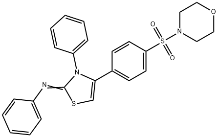 N-(4-[4-(4-morpholinylsulfonyl)phenyl]-3-phenyl-1,3-thiazol-2(3H)-ylidene)-N-phenylamine 结构式