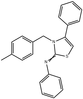 N-(3-(4-methylbenzyl)-4-phenyl-1,3-thiazol-2(3H)-ylidene)-N-phenylamine 结构式