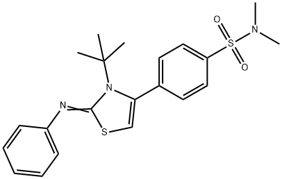 4-[3-tert-butyl-2-(phenylimino)-2,3-dihydro-1,3-thiazol-4-yl]-N,N-dimethylbenzenesulfonamide 结构式