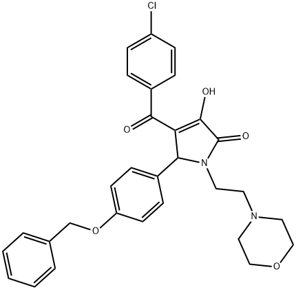 5-[4-(benzyloxy)phenyl]-4-(4-chlorobenzoyl)-3-hydroxy-1-[2-(4-morpholinyl)ethyl]-1,5-dihydro-2H-pyrrol-2-one 结构式