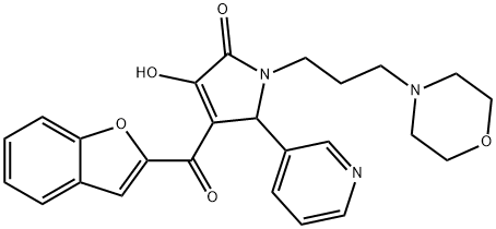 4-(1-benzofuran-2-ylcarbonyl)-3-hydroxy-1-[3-(4-morpholinyl)propyl]-5-(3-pyridinyl)-1,5-dihydro-2H-pyrrol-2-one 结构式