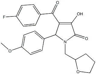 4-(4-fluorobenzoyl)-3-hydroxy-5-(4-methoxyphenyl)-1-(tetrahydro-2-furanylmethyl)-1,5-dihydro-2H-pyrrol-2-one 结构式