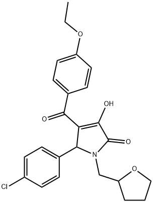 5-(4-chlorophenyl)-4-(4-ethoxybenzoyl)-3-hydroxy-1-(tetrahydro-2-furanylmethyl)-1,5-dihydro-2H-pyrrol-2-one 结构式