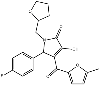 5-(4-fluorophenyl)-3-hydroxy-4-(5-methyl-2-furoyl)-1-(tetrahydro-2-furanylmethyl)-1,5-dihydro-2H-pyrrol-2-one 结构式