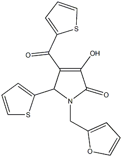 1-(2-furylmethyl)-3-hydroxy-5-(2-thienyl)-4-(2-thienylcarbonyl)-1,5-dihydro-2H-pyrrol-2-one 结构式