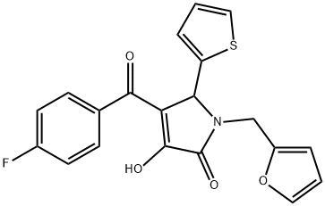 4-(4-fluorobenzoyl)-1-(2-furylmethyl)-3-hydroxy-5-(2-thienyl)-1,5-dihydro-2H-pyrrol-2-one 结构式