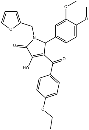 5-(3,4-dimethoxyphenyl)-4-(4-ethoxybenzoyl)-1-(2-furylmethyl)-3-hydroxy-1,5-dihydro-2H-pyrrol-2-one 结构式