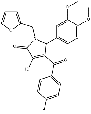 5-(3,4-dimethoxyphenyl)-4-(4-fluorobenzoyl)-1-(2-furylmethyl)-3-hydroxy-1,5-dihydro-2H-pyrrol-2-one 结构式