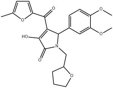 5-(3,4-dimethoxyphenyl)-3-hydroxy-4-(5-methyl-2-furoyl)-1-(tetrahydro-2-furanylmethyl)-1,5-dihydro-2H-pyrrol-2-one 结构式