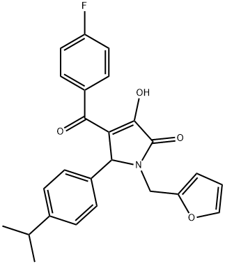 4-(4-fluorobenzoyl)-1-(2-furylmethyl)-3-hydroxy-5-(4-isopropylphenyl)-1,5-dihydro-2H-pyrrol-2-one 结构式