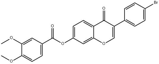 3-(4-bromophenyl)-4-oxo-4H-chromen-7-yl 3,4-dimethoxybenzoate 结构式
