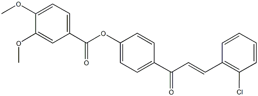 4-[3-(2-chlorophenyl)acryloyl]phenyl 3,4-dimethoxybenzoate 结构式