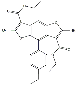 diethyl 2,6-diamino-4-(4-ethylphenyl)furo[2,3-f][1]benzofuran-3,7-dicarboxylate 结构式