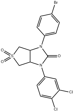 1-(4-bromophenyl)-3-(3,4-dichlorophenyl)tetrahydro-1H-thieno[3,4-d]imidazol-2(3H)-one 5,5-dioxide 结构式