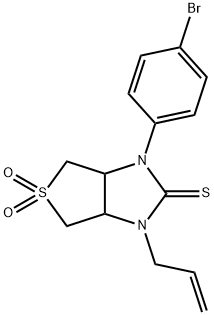 1-allyl-3-(4-bromophenyl)tetrahydro-1H-thieno[3,4-d]imidazole-2(3H)-thione 5,5-dioxide 结构式