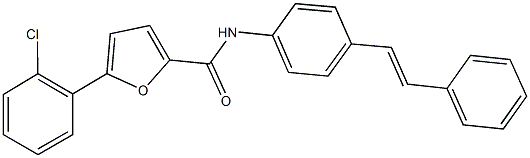 5-(2-chlorophenyl)-N-[4-(2-phenylvinyl)phenyl]-2-furamide 结构式