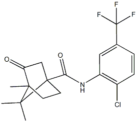 N-[2-chloro-5-(trifluoromethyl)phenyl]-4,7,7-trimethyl-3-oxobicyclo[2.2.1]heptane-1-carboxamide 结构式