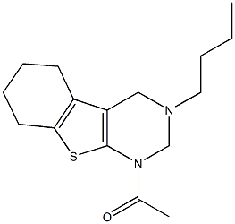 1-acetyl-3-butyl-1,2,3,4,5,6,7,8-octahydro[1]benzothieno[2,3-d]pyrimidine 结构式