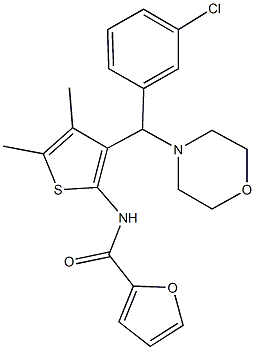 N-{3-[(3-chlorophenyl)(4-morpholinyl)methyl]-4,5-dimethyl-2-thienyl}-2-furamide 结构式