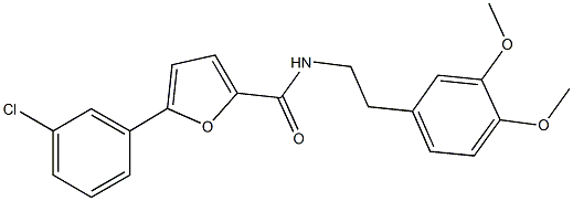 5-(3-chlorophenyl)-N-[2-(3,4-dimethoxyphenyl)ethyl]-2-furamide 结构式