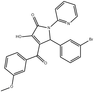 5-(3-bromophenyl)-3-hydroxy-4-(3-methoxybenzoyl)-1-(2-pyridinyl)-1,5-dihydro-2H-pyrrol-2-one 结构式