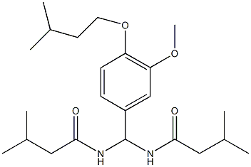 N-{[4-(isopentyloxy)-3-methoxyphenyl][(3-methylbutanoyl)amino]methyl}-3-methylbutanamide 结构式