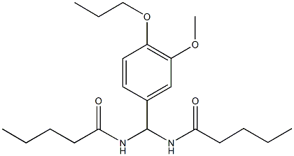N-[(3-methoxy-4-propoxyphenyl)(pentanoylamino)methyl]pentanamide 结构式