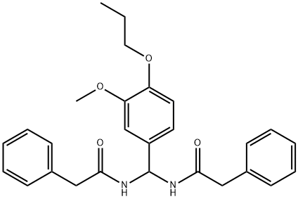 N-{(3-methoxy-4-propoxyphenyl)[(phenylacetyl)amino]methyl}-2-phenylacetamide 结构式