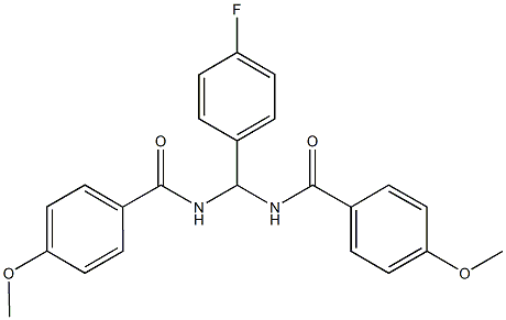 N-{(4-fluorophenyl)[(4-methoxybenzoyl)amino]methyl}-4-methoxybenzamide 结构式
